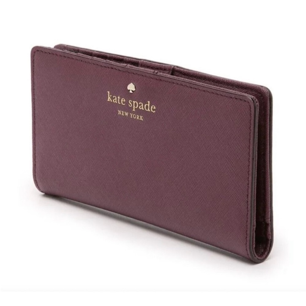KATE SPADE STACY NEWBURY LANE WALLET IN MULLED WINE